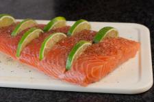 Lachs vorbereitet