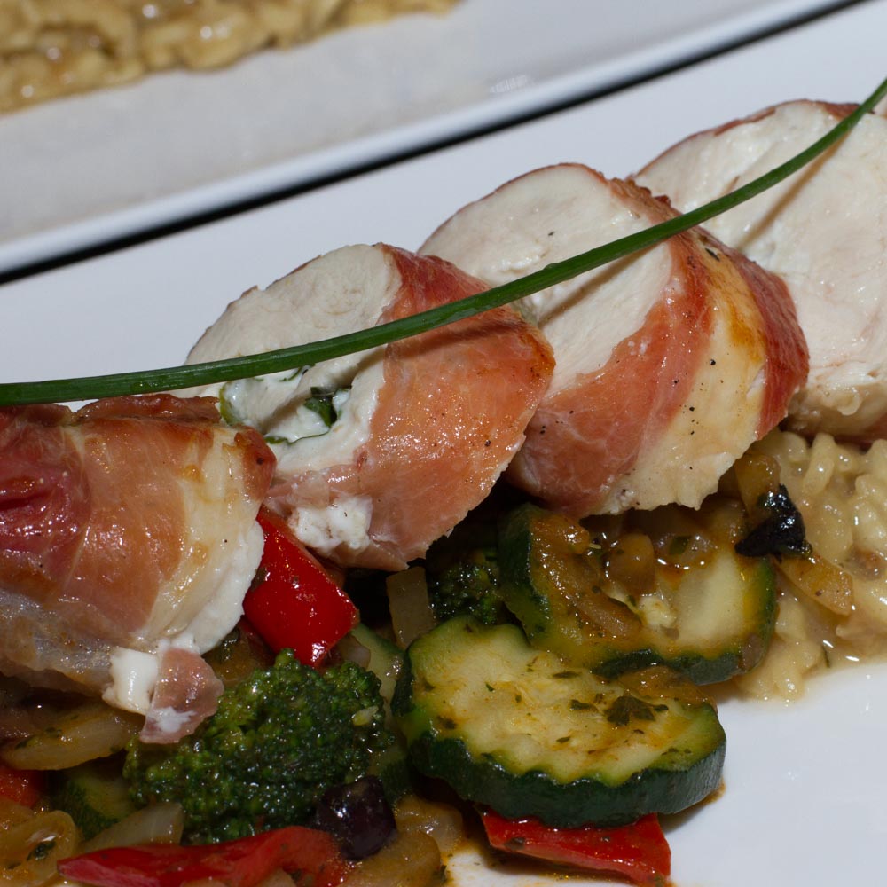 Involtini mit Steinpilzrisotto