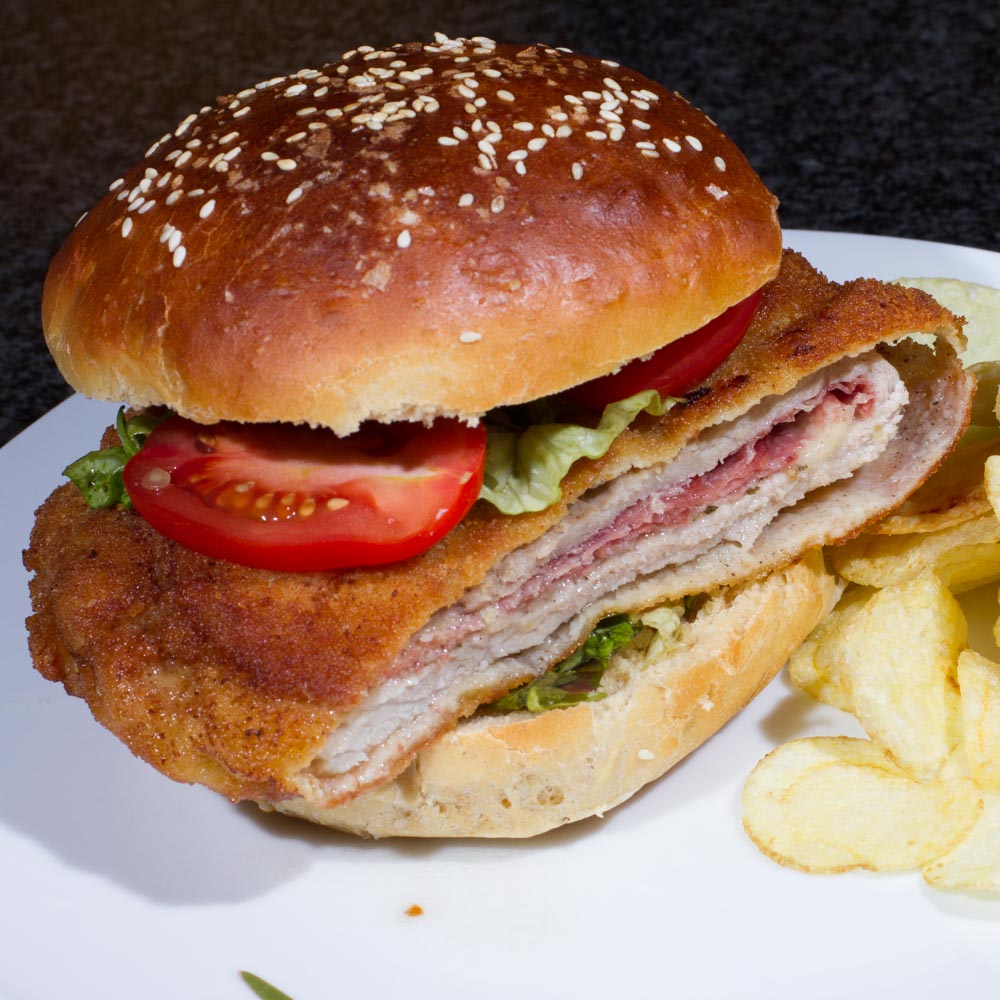 Pizza-Schnitzel-Burger